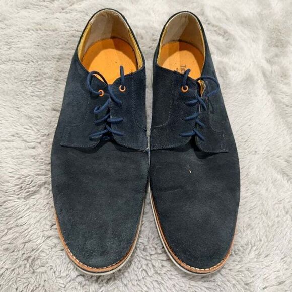 Timberland Men's Suede Derby Shoes Navy‎ Size US 13 Made Portugal Career - Picture 1 of 9